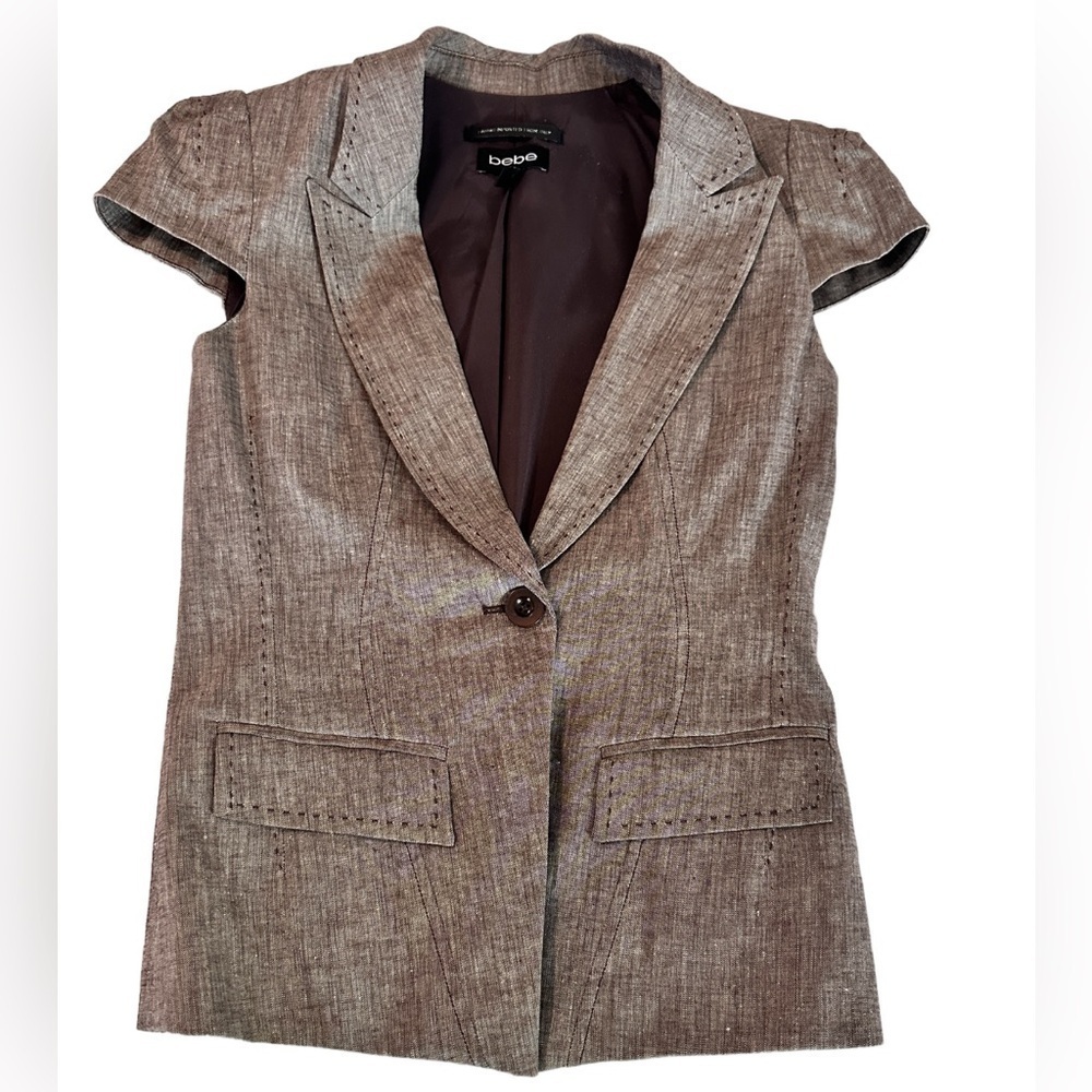 Bebe Cap Sleeve Summer Jacket Career Women Size 2